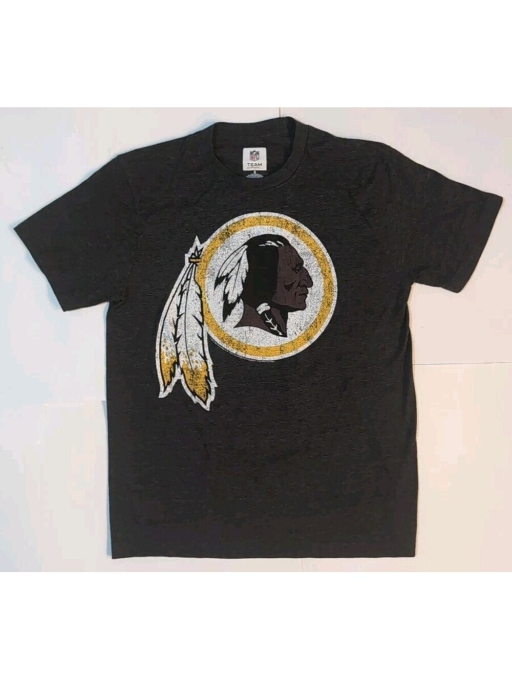 Washington Redskins Big Head Retired Logo Gray T-Shirt Mens S NFL Team Apparel